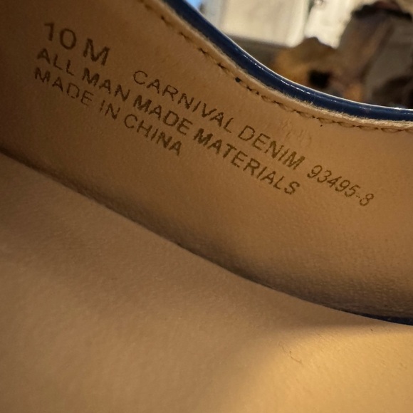 Franco Sarto Blue Buckle Peep Toe Sling-back Wedges Size 10 - Picture 7 of 7